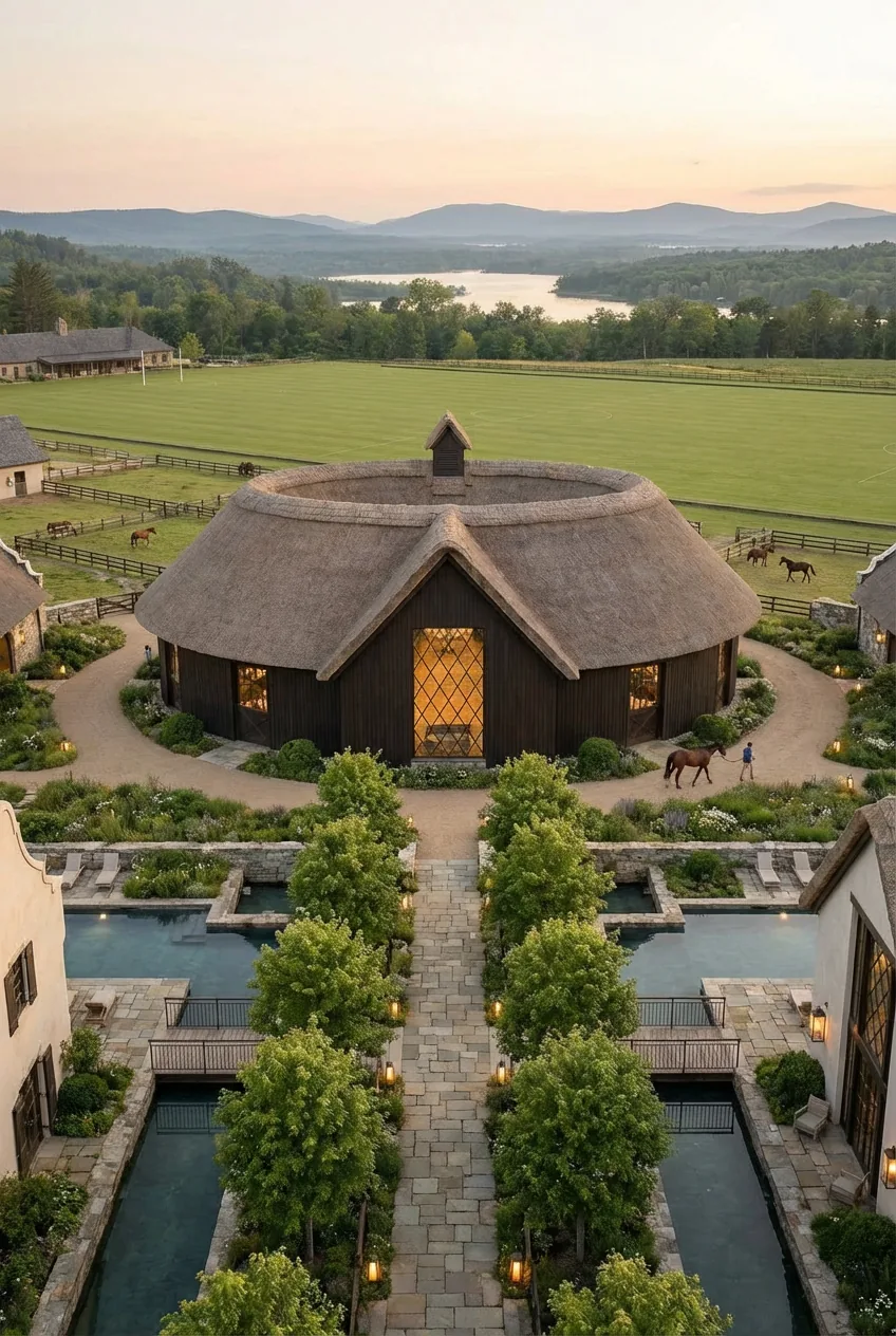 The oval stable at dusk